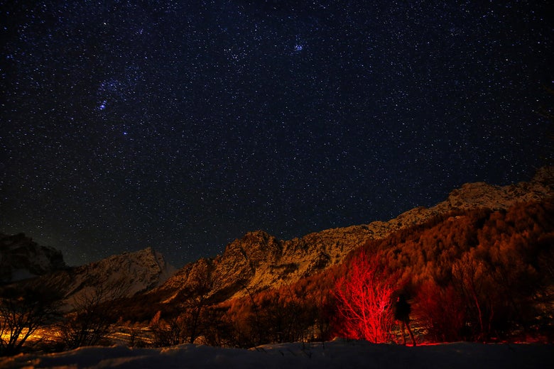 The Geminid meteor shower.